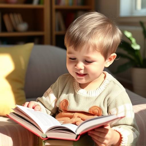 A child happily reading a book, symbolizing the importance of education