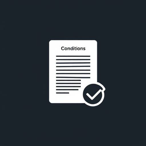 Terms and Conditions Icon depicting a legal document with a checkmark